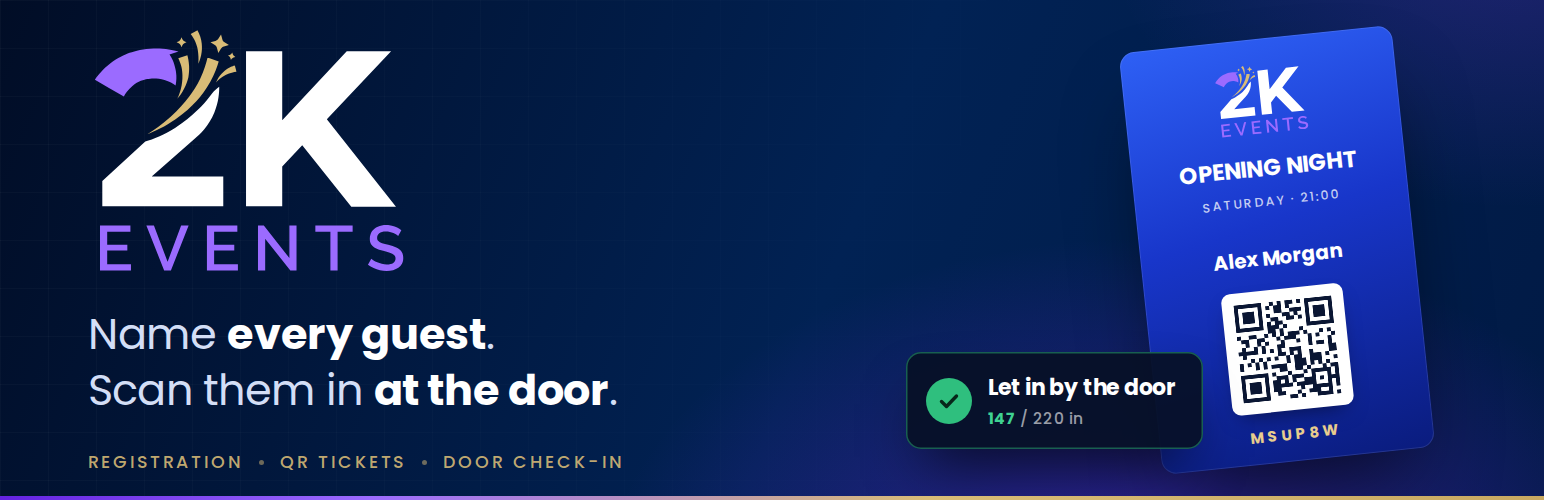 2KEvents — a personal QR ticket and the door station's verdict